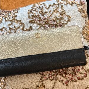 Kate Spade Black and Cream Leather Wallet